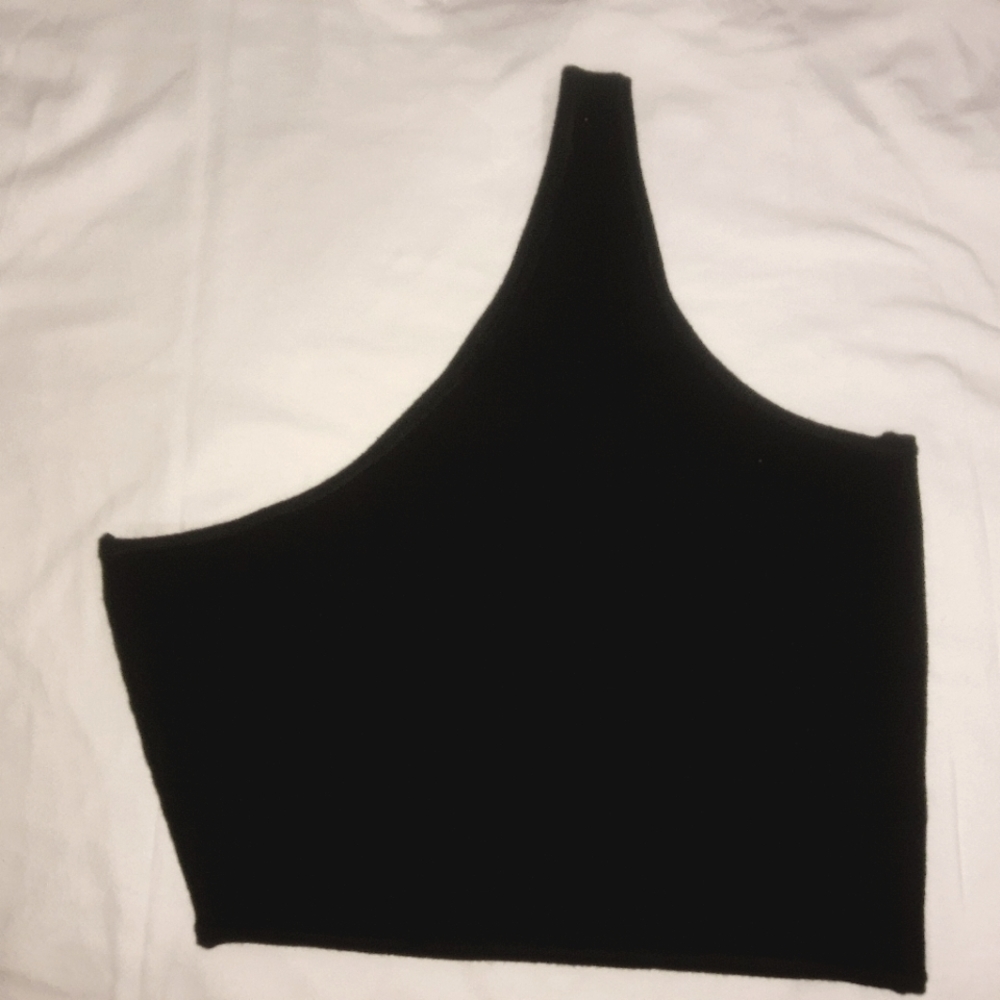 House Of Harlow 1960 One Shoulder Ribbed Knit Crop Tank Top